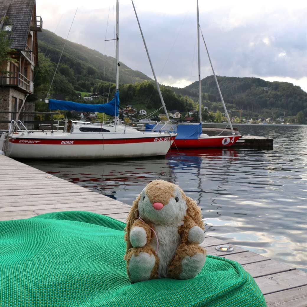 Bunny at Traunsee Image of Bunny with sailboats