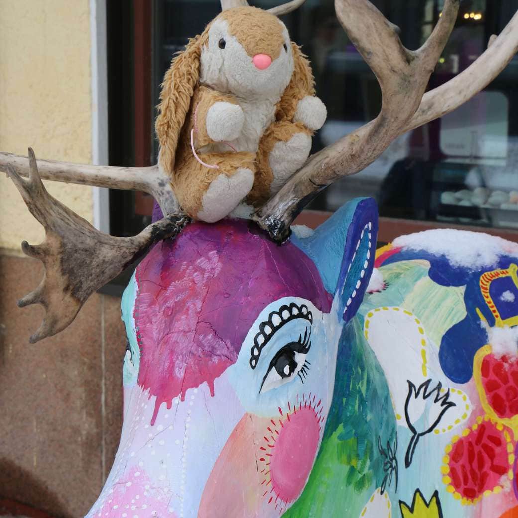 Riding a reindeer Image of Bunny
