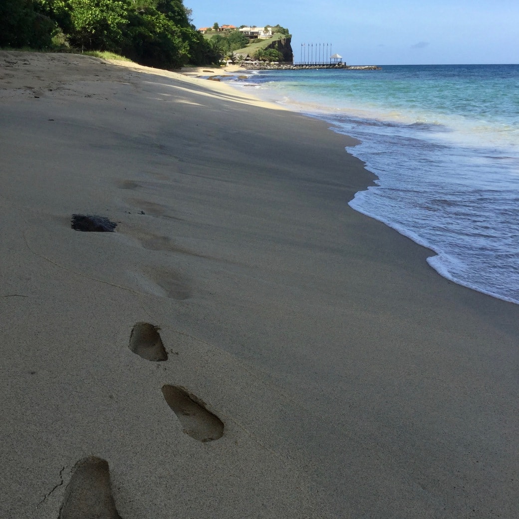 Footsteps Image of Sandals from the beach