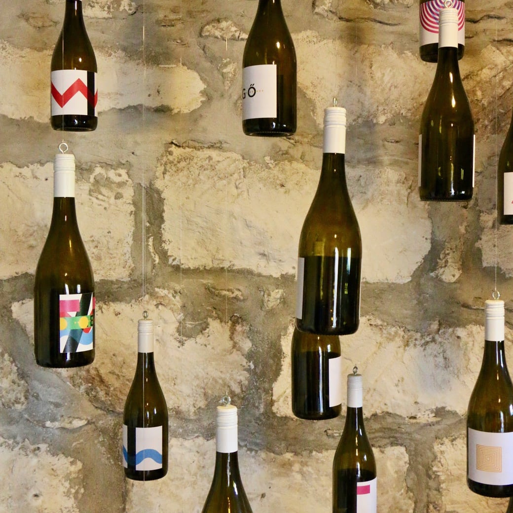 wine bottles Image of Hungarian wine bottles