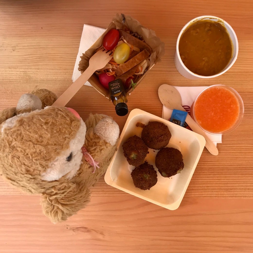 Bunny eating vegan food Image of Bunny eating vegan food