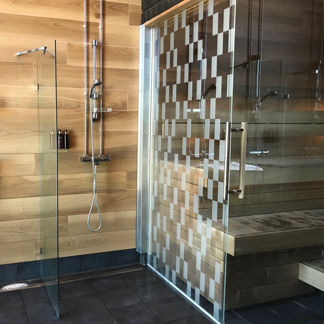 Sauna and shower Image of sauna
