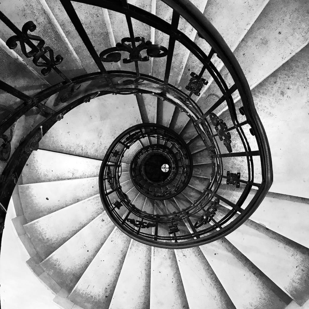 Staircase inside Basilica Image of spiral staircase