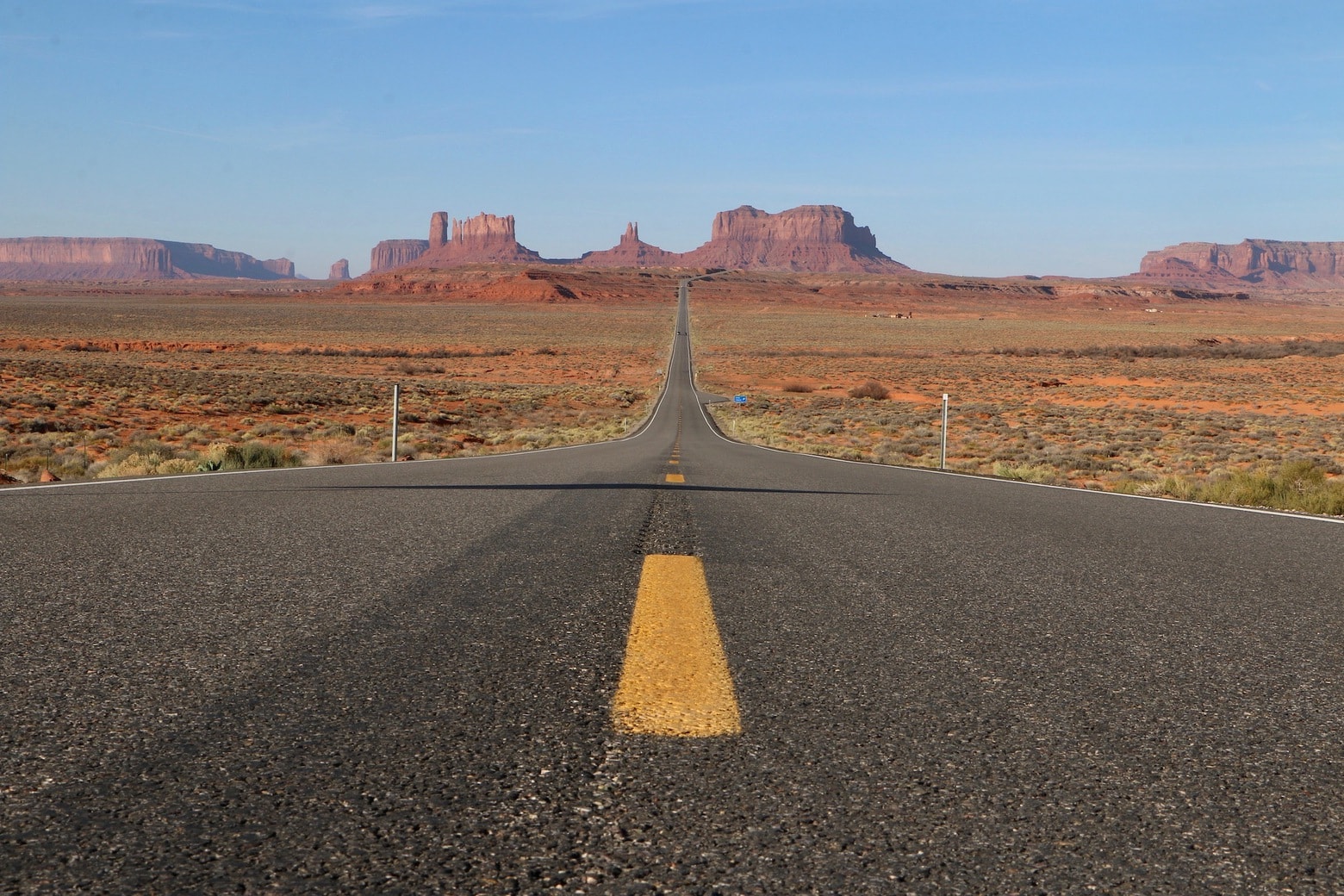 Monument Valley road trip Open road in Monument Valley