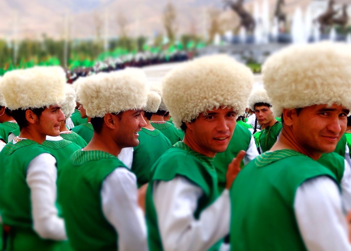 Turkmen men Turkmen men in traditional outfits