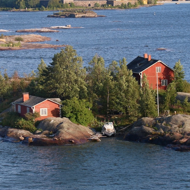Finnish archipelago Approaching Helsinki on the ferry
