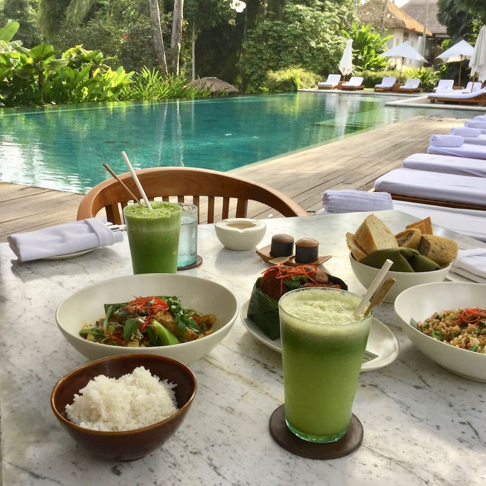 Lunch by pool Uma Como in Ubud