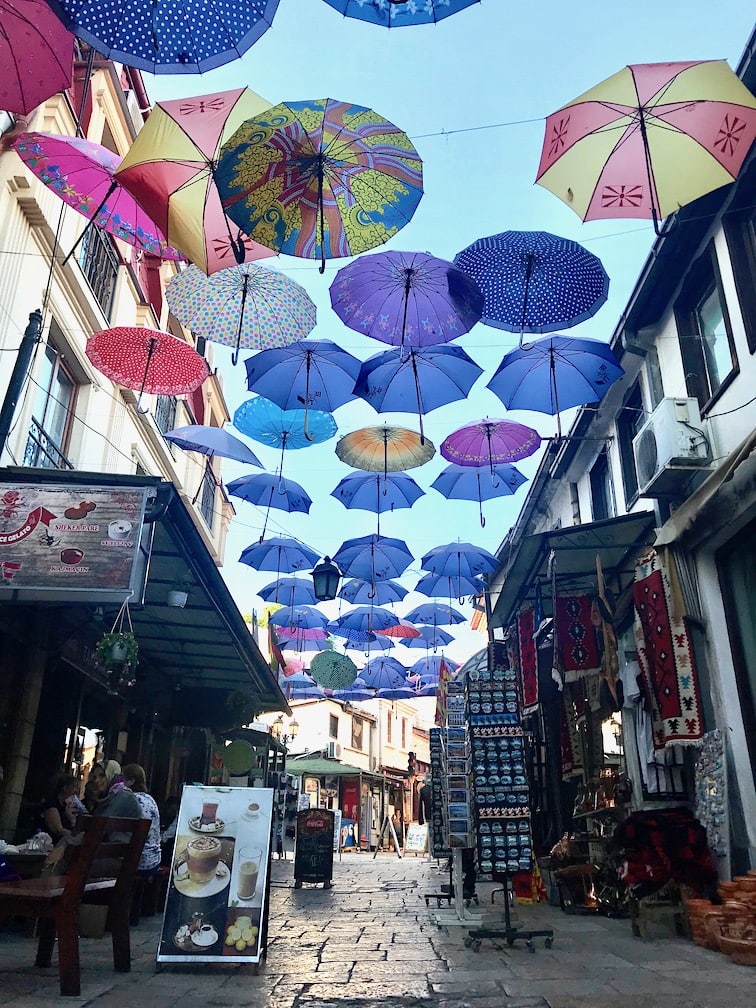 Umbrellas Umbrella street in Skopje
