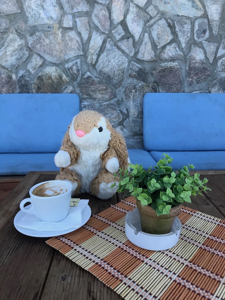Coffee by the sea Bunny in Trpejca fishing village