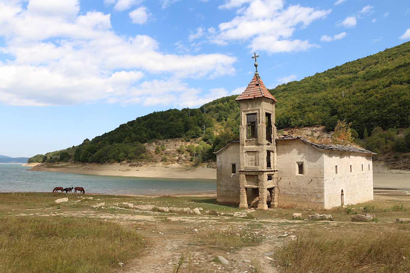 Sunken church Old Mavrovo church