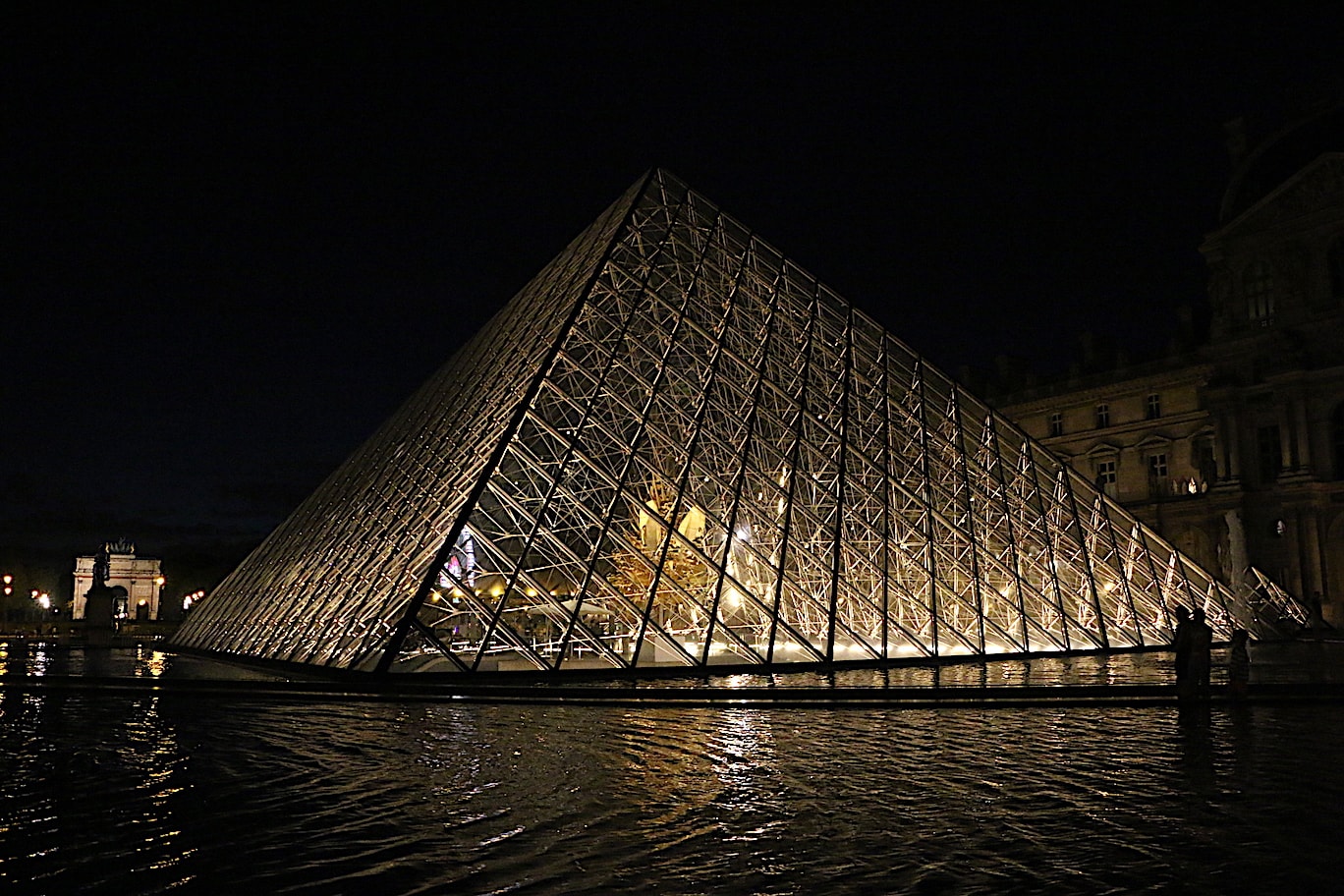 Louvre at night Louvre pyramid at dark