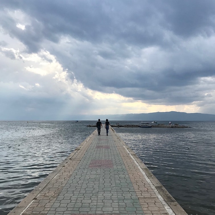 Ohrid pier Bad weather approaching