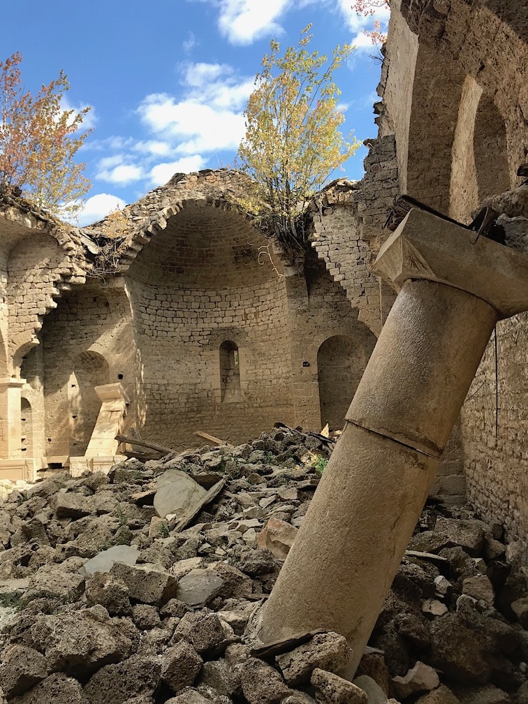 Old Mavrovo church Inside the sunken church