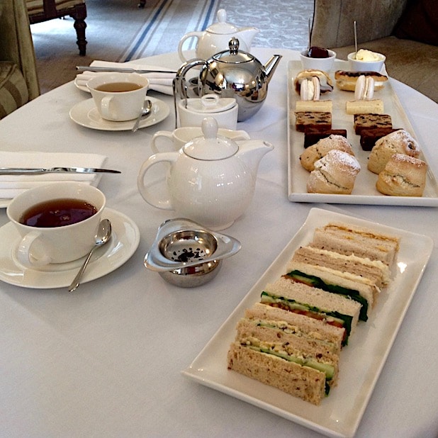 Afternoon tea Sandwiches and tea