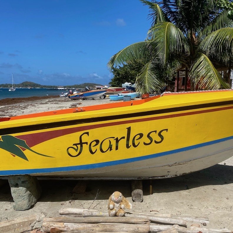 Bunny and a boat Fearless in PM