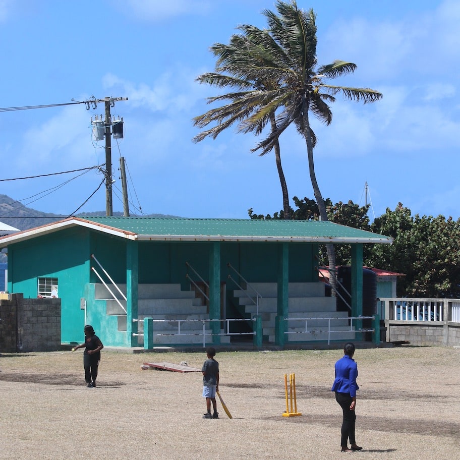 Cricket match School children playing