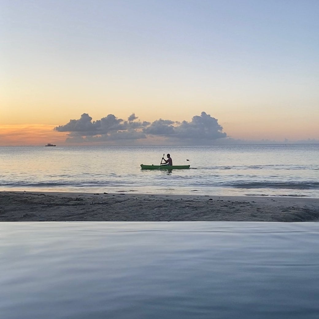 Pool view Grand Anse sunset