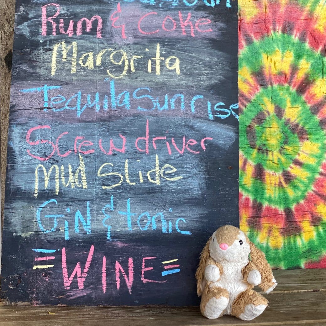 Bunny at Anse la Roche Tim's Sunset Bar and Restaurant