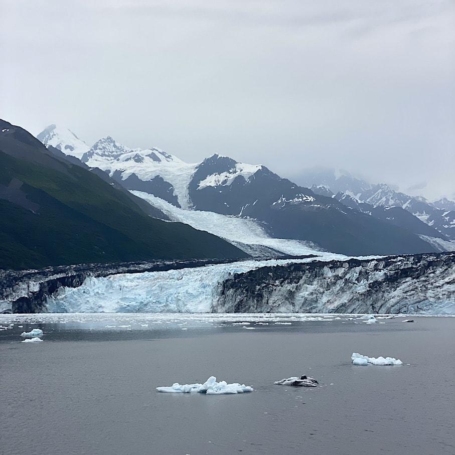 College Fjord glacier Gloomy and beautiful