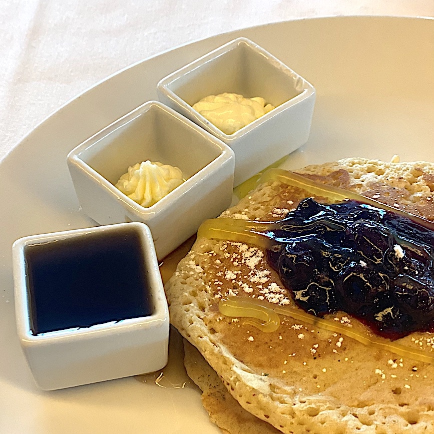 Blueberry pancakes Alaskan brunch