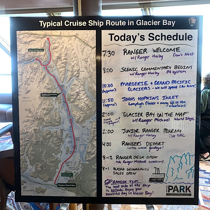 Day's schedule Program in Glacier Bay