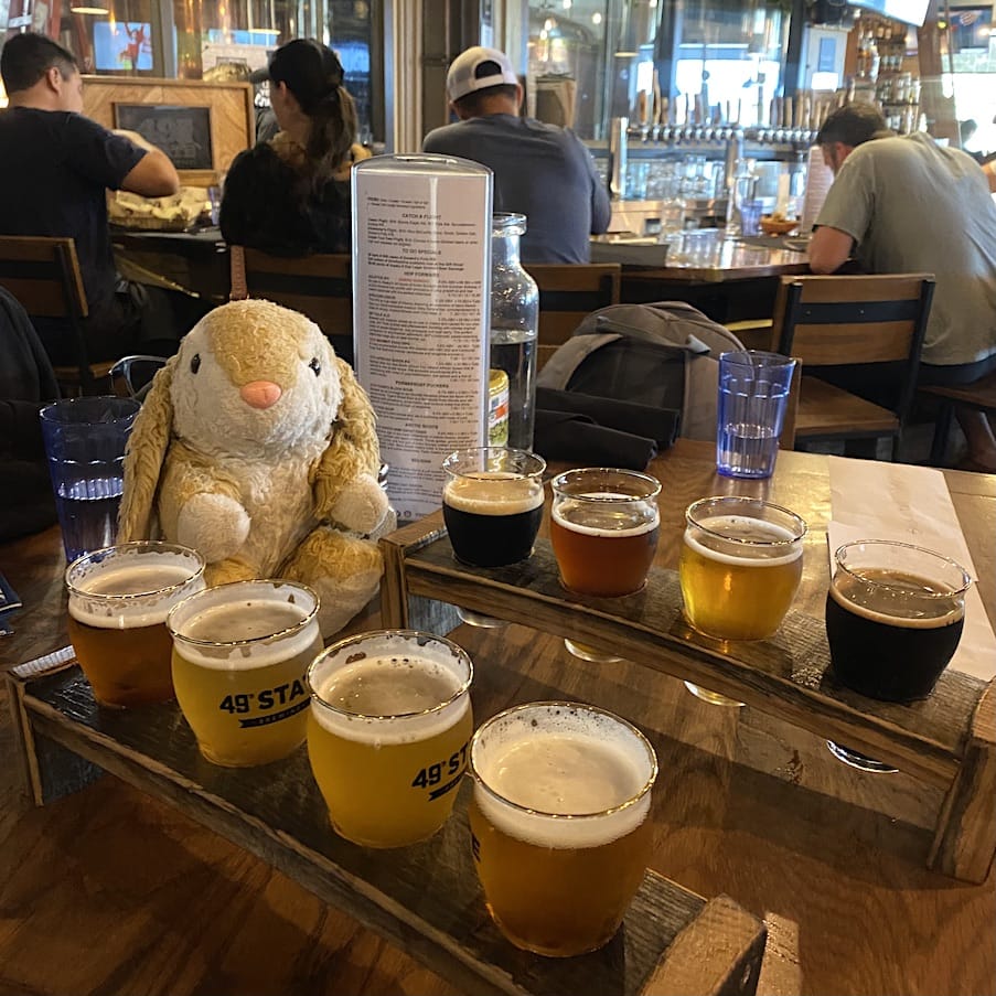 49th State Brewing Sampling Alaskan beer