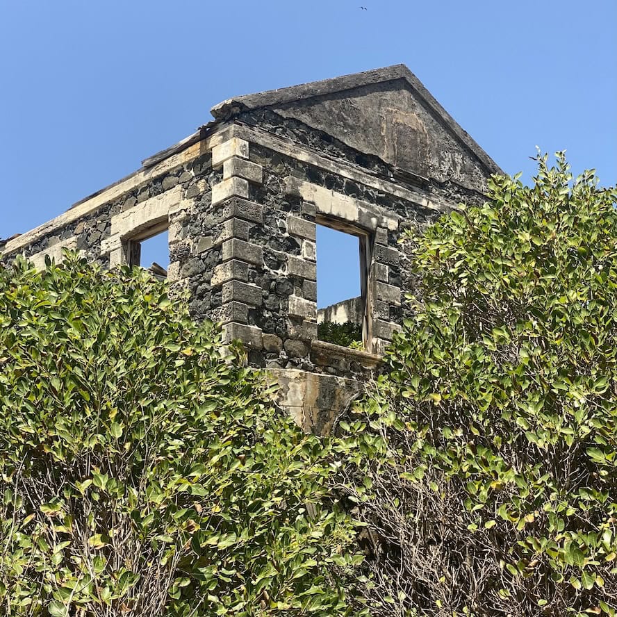 Guest house ruins Destroyed by Hurricane Janet