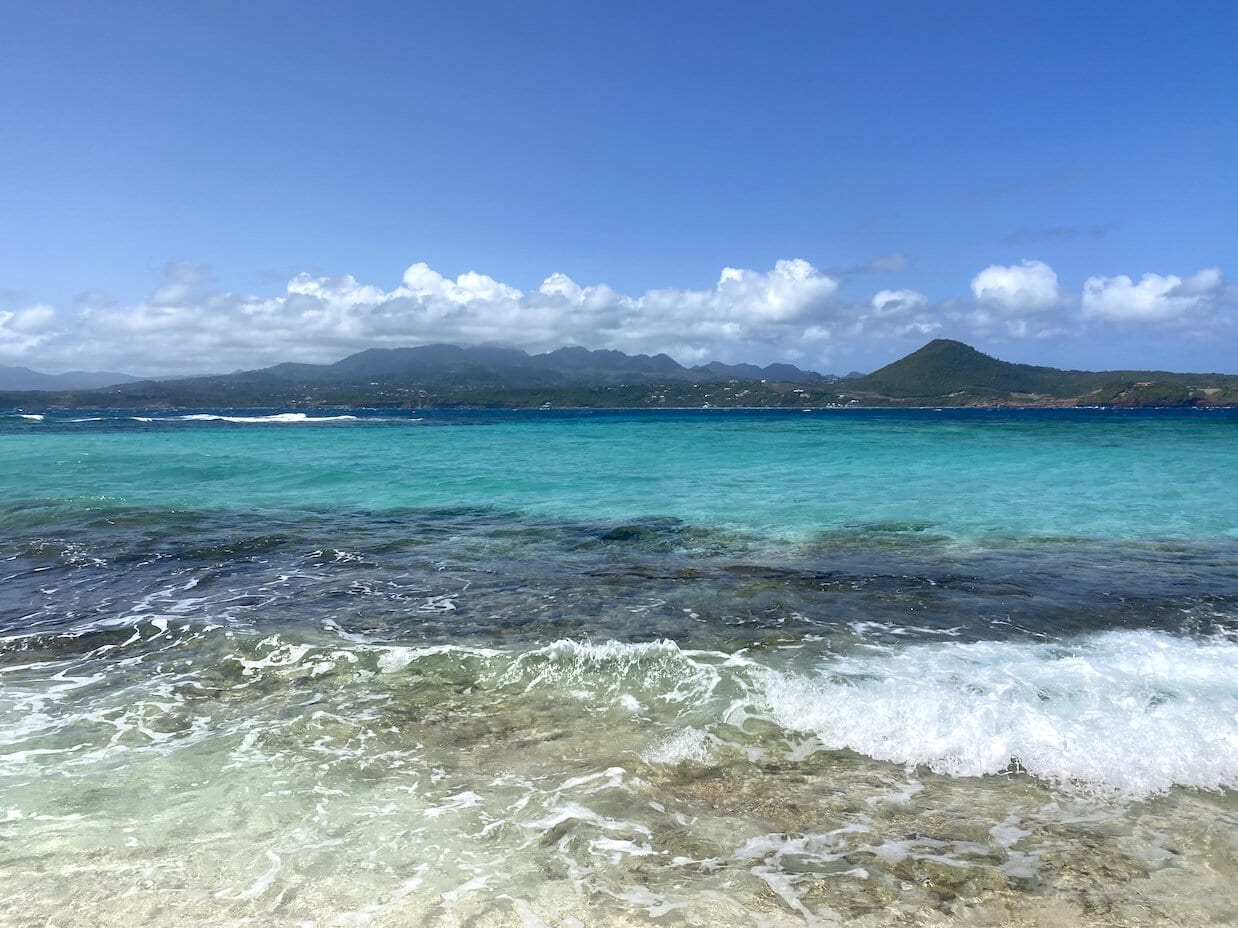 Sandy Island reef Mainland Grenada in the background