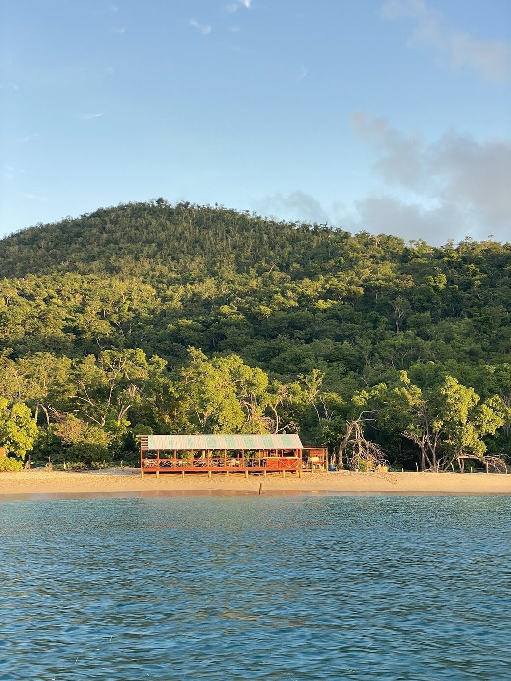 Tim's Sunset Beach Bar Wonderful restaurant at Anse la Roche