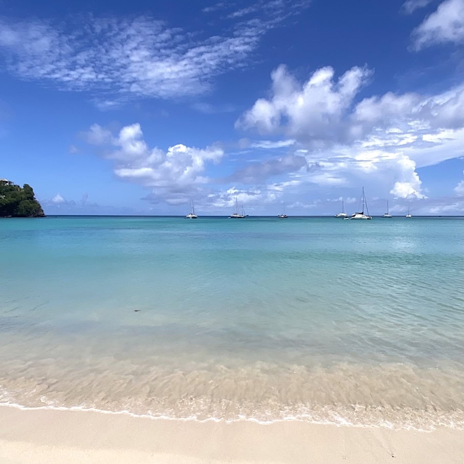 Beautiful beach Morne Rouge beach